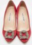 Manolo Blahnik Pre-owned Satin heels Red Dames - Thumbnail 2