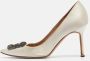 Manolo Blahnik Pre-owned Satin heels White Dames - Thumbnail 2