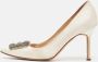 Manolo Blahnik Pre-owned Satin heels White Dames - Thumbnail 2