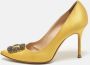 Manolo Blahnik Pre-owned Satin heels Yellow Dames - Thumbnail 2