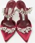 Manolo Blahnik Pre-owned Satin mules Red Dames - Thumbnail 3