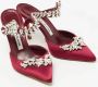 Manolo Blahnik Pre-owned Satin mules Red Dames - Thumbnail 4