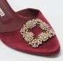 Manolo Blahnik Pre-owned Satin mules Red Dames - Thumbnail 5