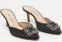 Manolo Blahnik Pre-owned Satin sandals Black Dames - Thumbnail 2