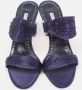 Manolo Blahnik Pre-owned Satin sandals Blue Dames - Thumbnail 2