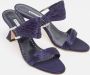 Manolo Blahnik Pre-owned Satin sandals Blue Dames - Thumbnail 3