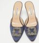 Manolo Blahnik Pre-owned Satin sandals Blue Dames - Thumbnail 3