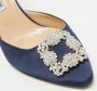 Manolo Blahnik Pre-owned Satin sandals Blue Dames - Thumbnail 5