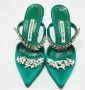 Manolo Blahnik Pre-owned Satin sandals Green Dames - Thumbnail 3