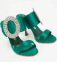 Manolo Blahnik Pre-owned Satin sandals Green Dames - Thumbnail 2