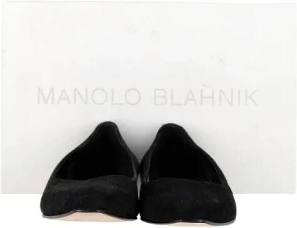 Manolo Blahnik Pre-owned Suede flats Black Dames