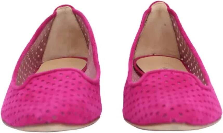 Manolo Blahnik Pre-owned Suede flats Pink Dames