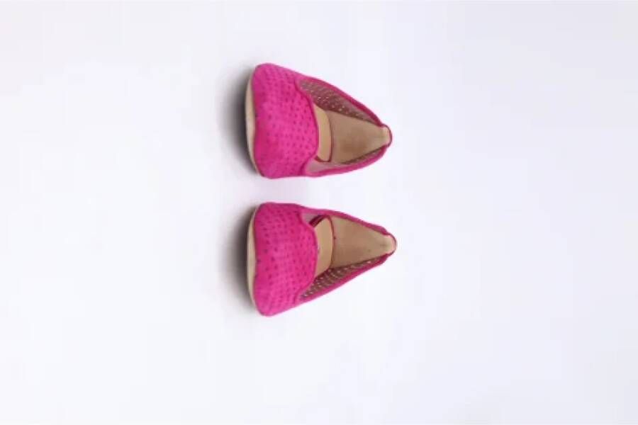 Manolo Blahnik Pre-owned Suede flats Pink Dames