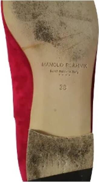 Manolo Blahnik Pre-owned Suede flats Red Dames