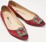 Manolo Blahnik Pre-owned Suede flats Red Dames - Thumbnail 4