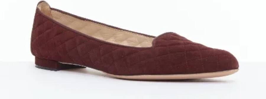 Manolo Blahnik Pre-owned Suede flats Red Dames