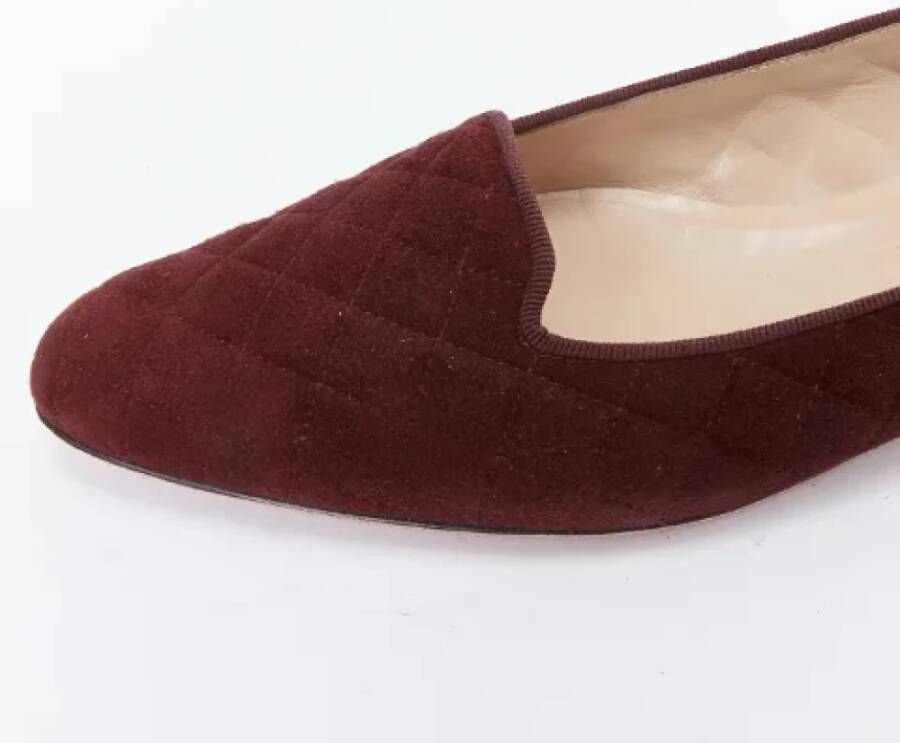 Manolo Blahnik Pre-owned Suede flats Red Dames