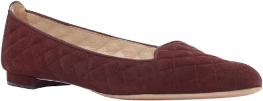 Manolo Blahnik Pre-owned Suede flats Red Dames