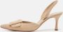 Manolo Blahnik Pre-owned Suede heels Beige Dames - Thumbnail 2