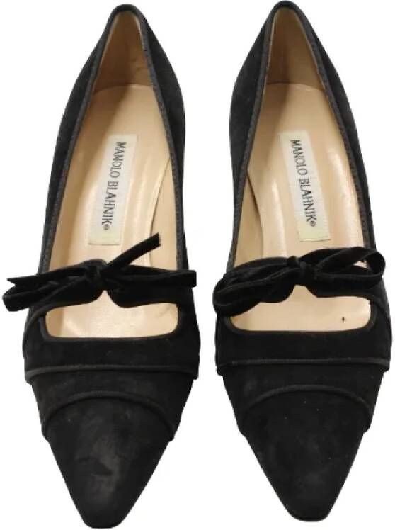 Manolo Blahnik Pre-owned Suede heels Black Dames