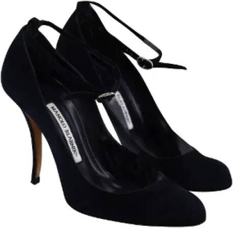 Manolo Blahnik Pre-owned Suede heels Black Dames