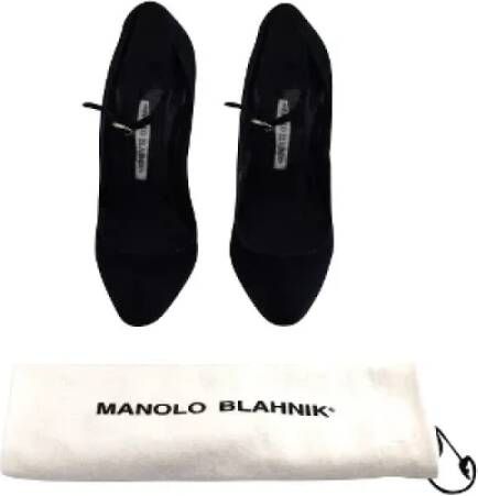 Manolo Blahnik Pre-owned Suede heels Black Dames