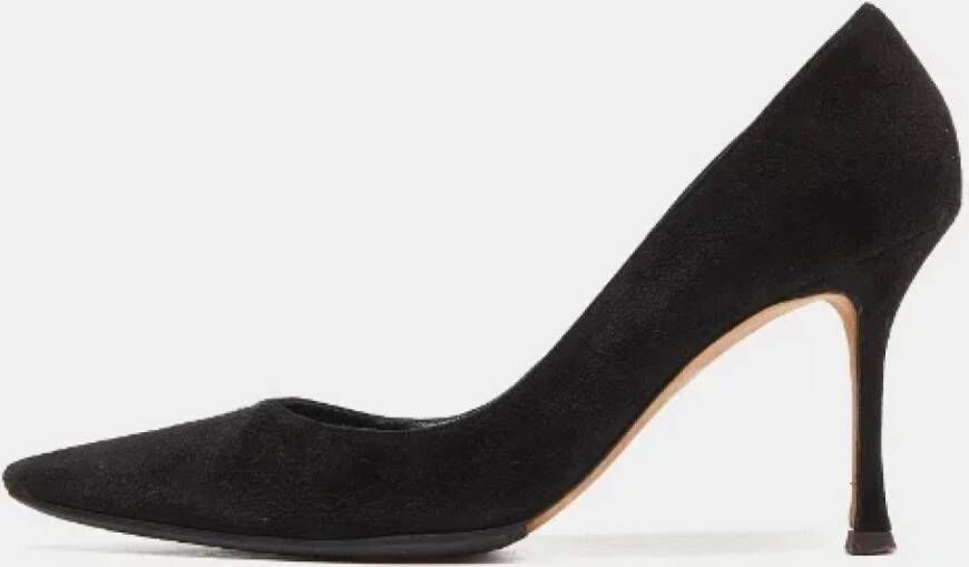 Manolo Blahnik Pre-owned Suede heels Black Dames