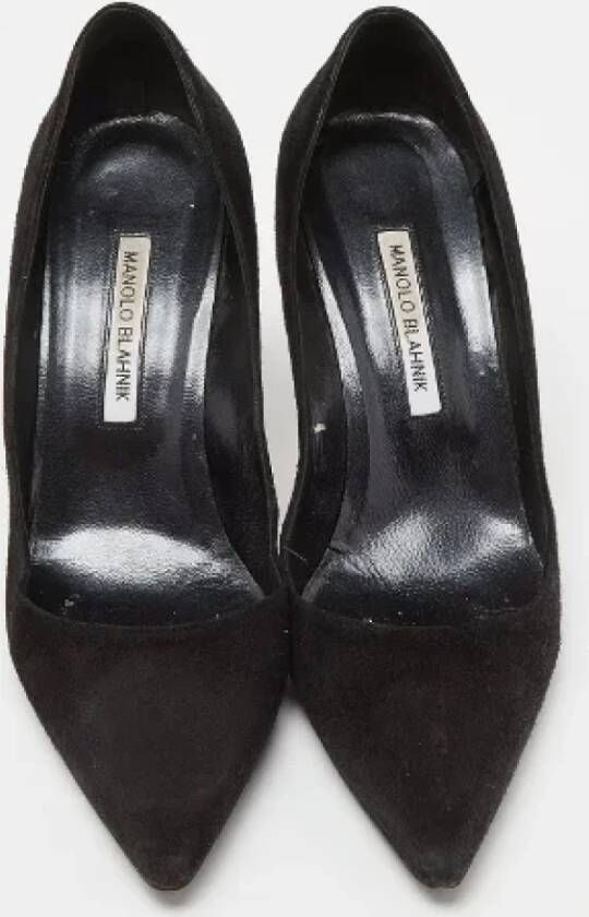 Manolo Blahnik Pre-owned Suede heels Black Dames