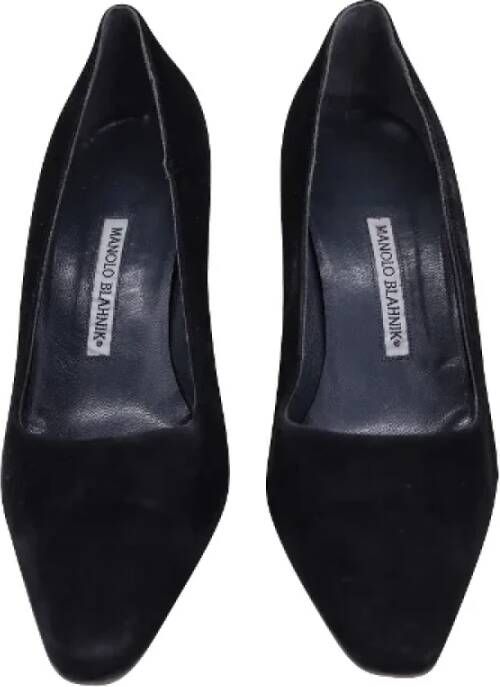 Manolo Blahnik Pre-owned Suede heels Black Dames