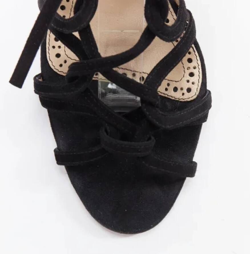 Manolo Blahnik Pre-owned Suede heels Black Dames