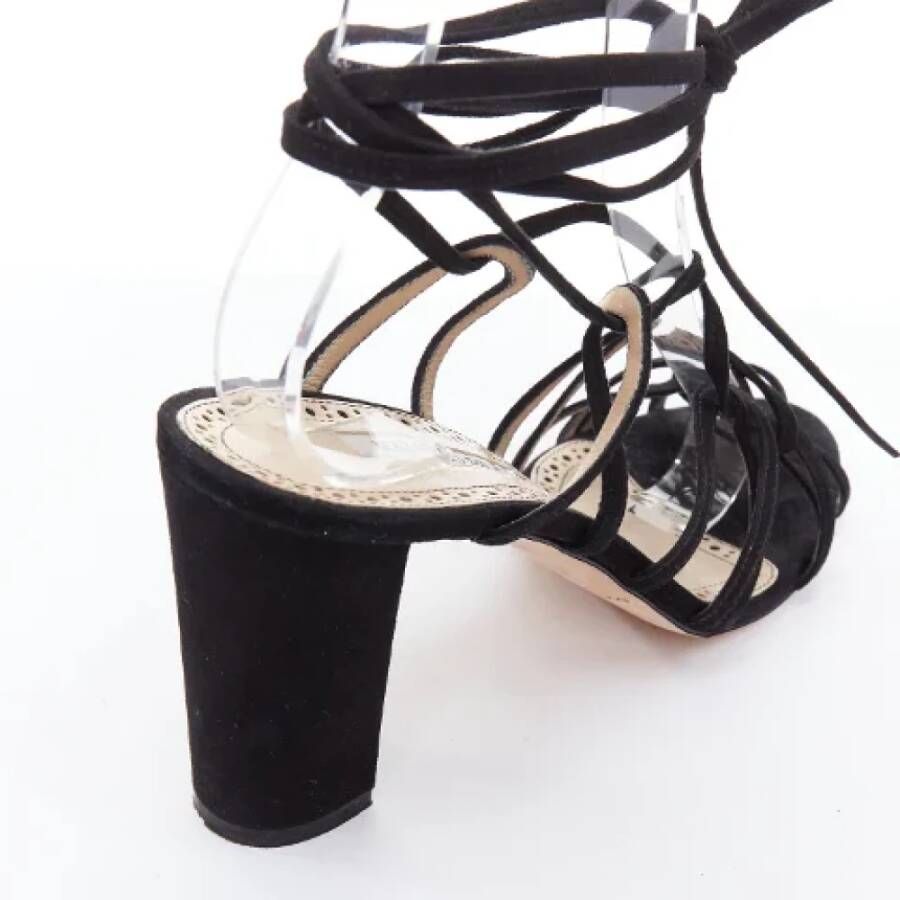 Manolo Blahnik Pre-owned Suede heels Black Dames