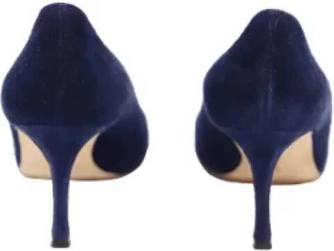 Manolo Blahnik Pre-owned Suede heels Blue Dames