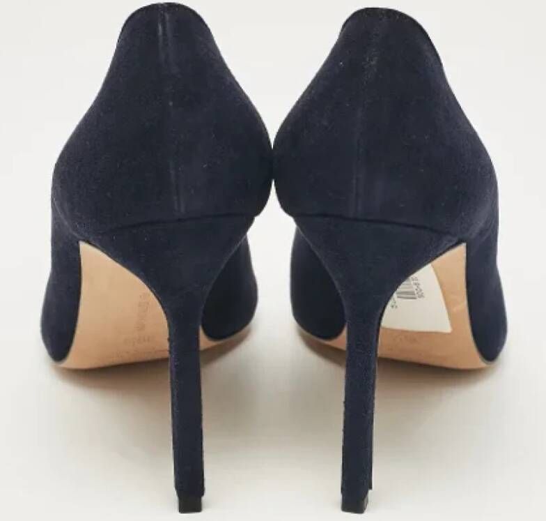 Manolo Blahnik Pre-owned Suede heels Blue Dames