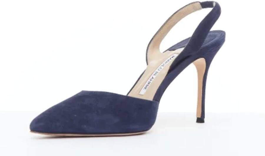 Manolo Blahnik Pre-owned Suede heels Blue Dames