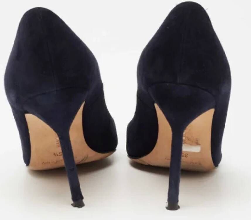 Manolo Blahnik Pre-owned Suede heels Blue Dames