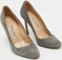 Manolo Blahnik Pre-owned Suede heels Gray Dames - Thumbnail 4
