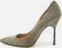 Manolo Blahnik Pre-owned Suede heels Gray Dames - Thumbnail 2