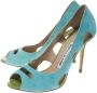 Manolo Blahnik Pre-owned Suede heels Green Dames - Thumbnail 4