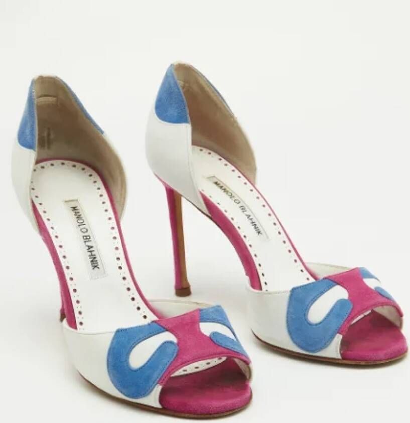 Manolo Blahnik Pre-owned Suede heels Multicolor Dames