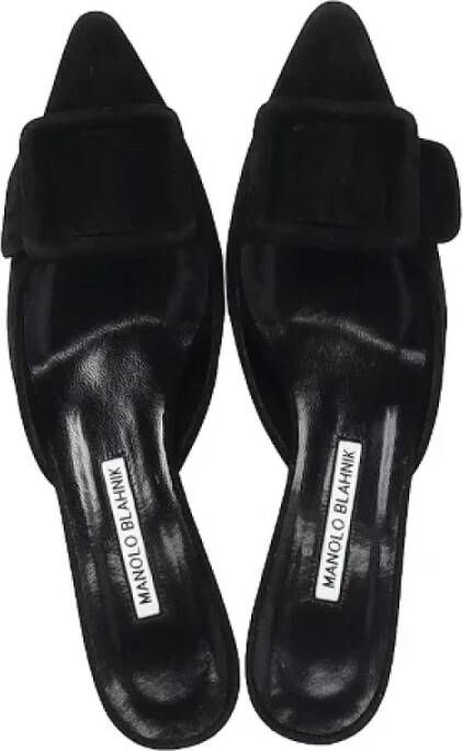 Manolo Blahnik Pre-owned Suede mules Black Dames