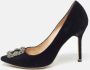 Manolo Blahnik Pre-owned Velvet heels Black Dames - Thumbnail 2