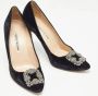 Manolo Blahnik Pre-owned Velvet heels Black Dames - Thumbnail 4