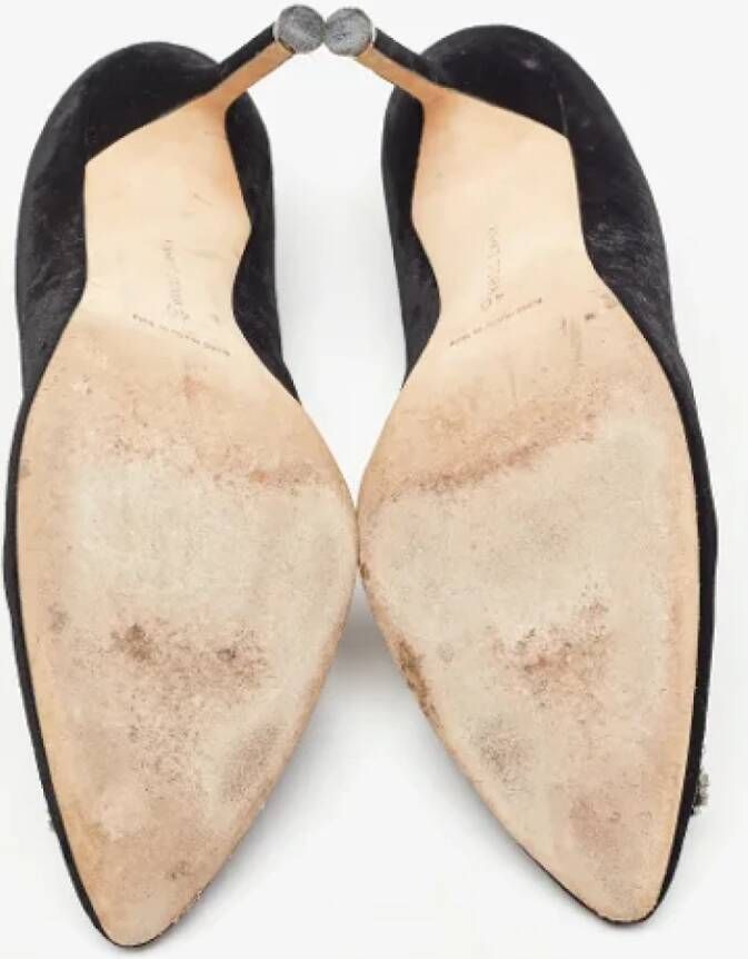 Manolo Blahnik Pre-owned Velvet heels Black Dames