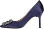 Manolo Blahnik Satin Kristal Gesp Stiletto Hakken Green Dames - Thumbnail 2