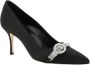 Manolo Blahnik Rhinestone gesp kitten hak pompen Black Dames - Thumbnail 2