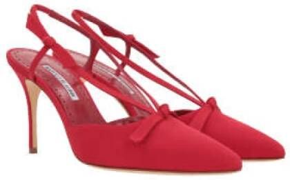 Manolo Blahnik Rode Slingback met Stiletto Hak Red Dames