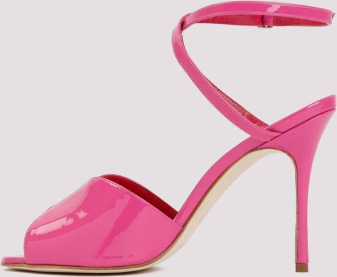 Manolo Blahnik Roze & Paarse Sandalen Hoge Hakken Pink Dames