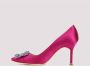 Manolo Blahnik Roze Kristal Gesp Puntige Neus Pumps Pink Dames - Thumbnail 2
