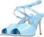 Manolo Blahnik Blauwe Leren Sandalen met Verstelbare Gespsluiting Blue Dames - Thumbnail 6