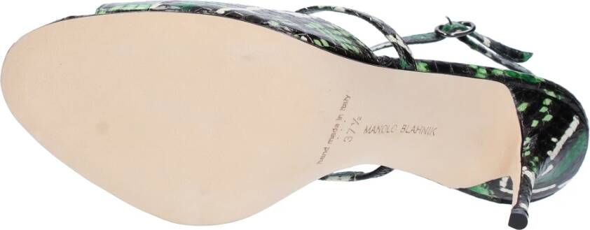 Manolo Blahnik Sandalen Groen Green Dames